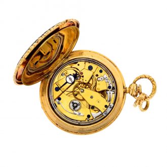 Swiss lady's gold and polychrome enamel repeating watch Circa 1850