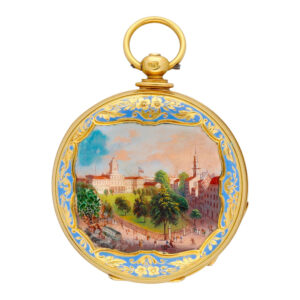 Swiss gold and polychrome enamel painted watch Circa 1850