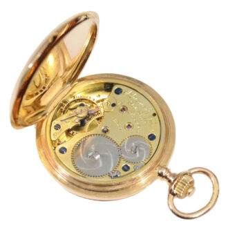 German gold engine turned pocket watch Circa 1890