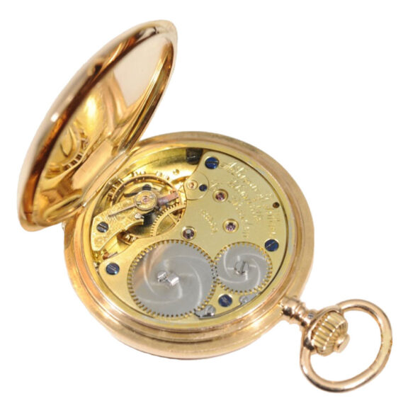 German gold engine turned pocket watch Circa 1890 German gold engine turned pocket watch Circa 1890