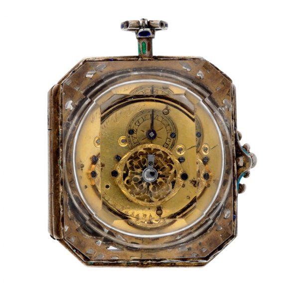 Austrian/Swiss silver, enamel and rock crystal watch Circa 1845 Austrian/Swiss silver, enamel and rock crystal watch Circa 1845