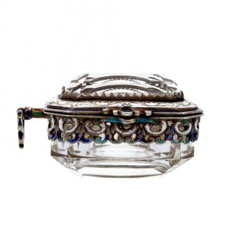 Austrian/Swiss silver, enamel and rock crystal watch Circa 1845