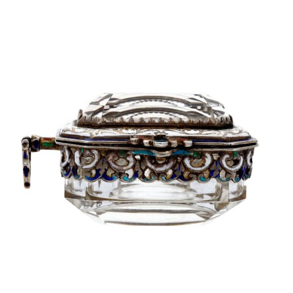 Austrian/Swiss silver, enamel and rock crystal watch Circa 1845 Austrian/Swiss silver, enamel and rock crystal watch Circa 1845
