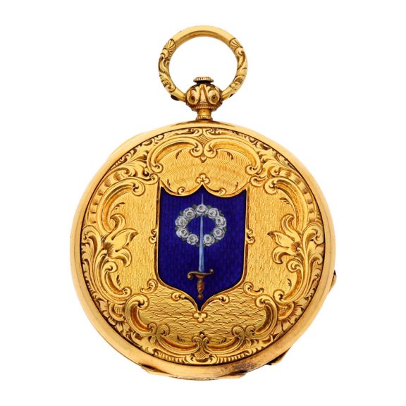 Swiss gold and enamel commemoration pocket watch Circa 1844 Swiss gold and enamel commemoration pocket watch Circa 1844