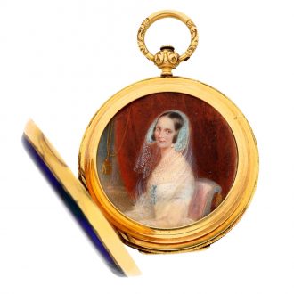 Swiss gold and enamel commemoration pocket watch Circa 1844