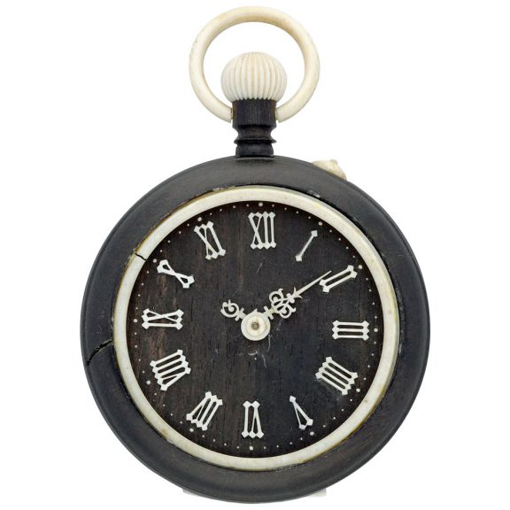 Rare Swiss ebony and ivory keyless lever pocket watch Circa 1890