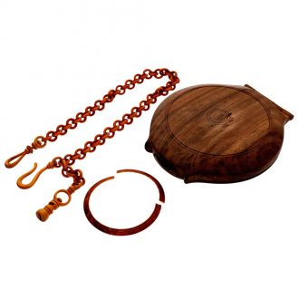 Rare Russian wood and ivory watch with wood link chain Circa 1860