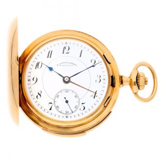 Rare German gold hunting cased watch with alarm Circa 1919