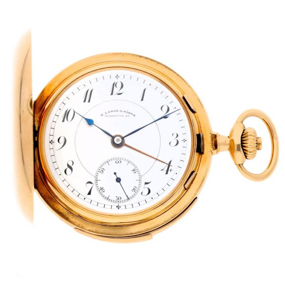 Rare German gold hunting cased watch with alarm Circa 1919