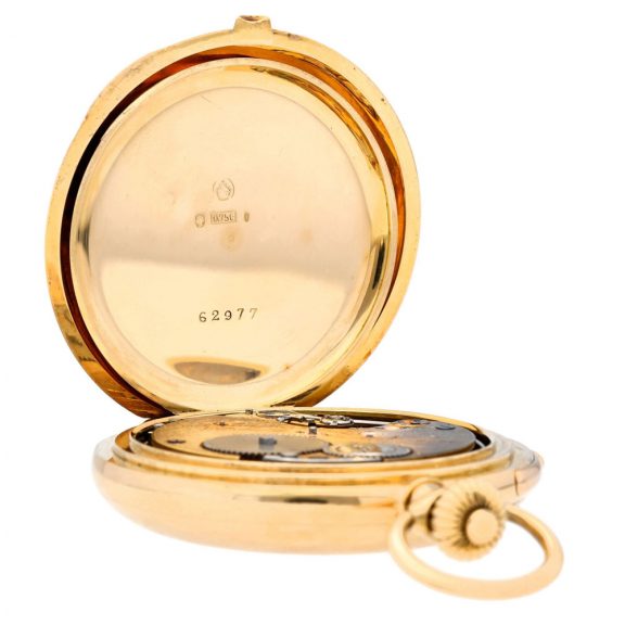 Rare German gold hunting cased watch with alarm Circa 1919 Rare German gold hunting cased watch with alarm Circa 1919