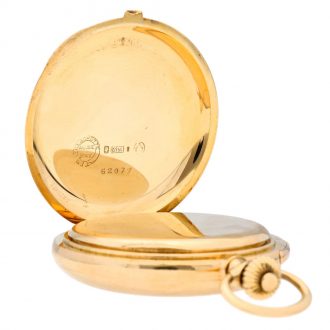 Rare German gold hunting cased watch with alarm Circa 1919