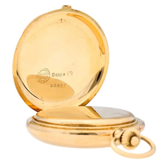 Rare German gold hunting cased watch with alarm Circa 1919 Rare German gold hunting cased watch with alarm Circa 1919