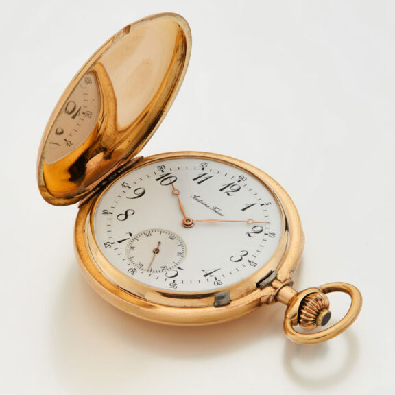 Heavy French gold hunter cased lever watch Circa 1900 Heavy French gold hunter cased lever watch Circa 1900