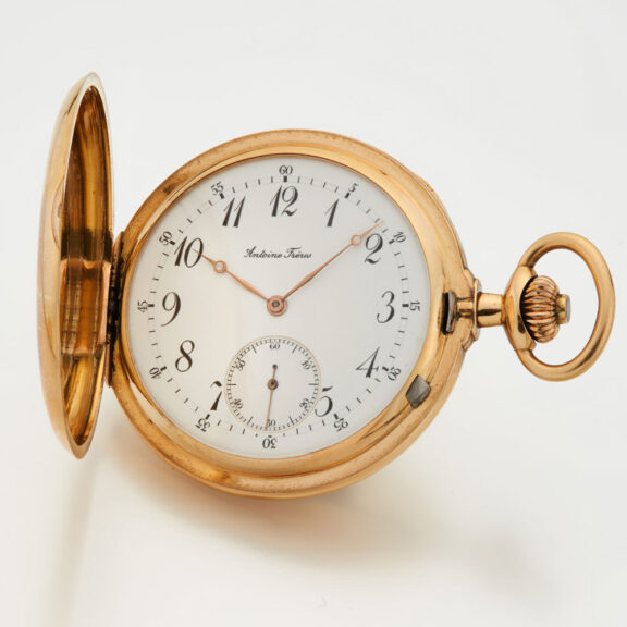 Heavy French gold hunter cased lever watch Circa 1900 Heavy French gold hunter cased lever watch Circa 1900