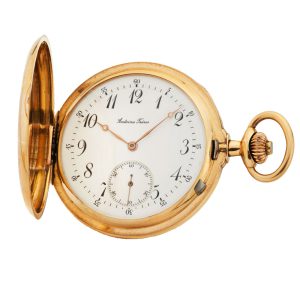 Heavy French gold hunter cased lever watch Circa 1900