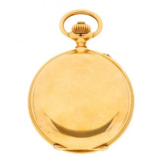 German gold keyless lever chronograph watch with register Circa 1910