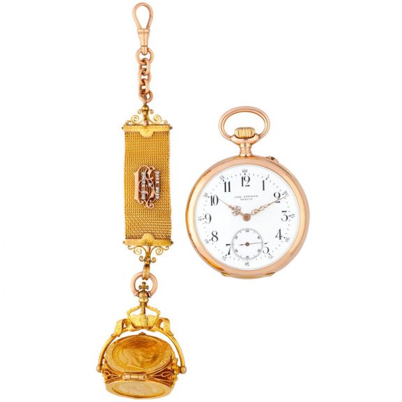 German gold lever watch with portrait of Kaiser Wilhelm Circa 1910 German gold lever watch with portrait of Kaiser Wilhelm Circa 1910