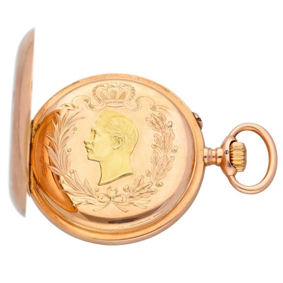 German gold lever watch with portrait of Kaiser Wilhelm Circa 1910