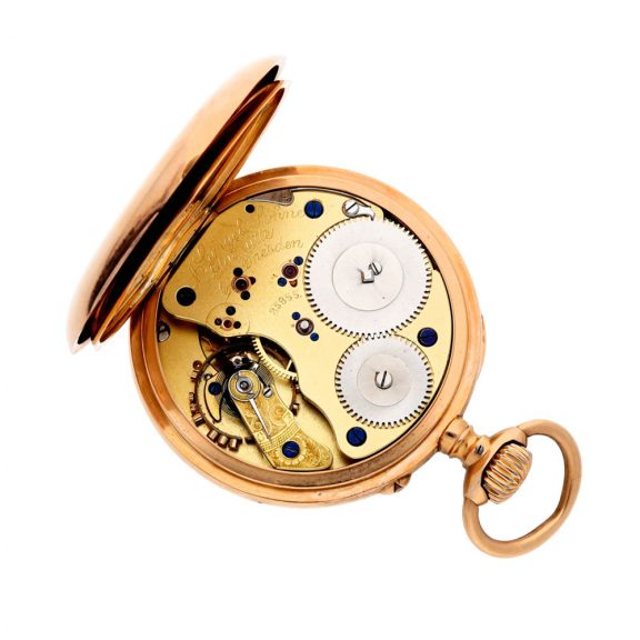 German 18K gold open faced keyless lever watch Circa 1890 German 18K gold open faced keyless lever watch Circa 1890