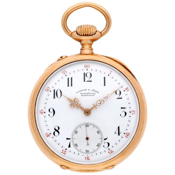 German 18K gold open faced keyless lever watch Circa 1890