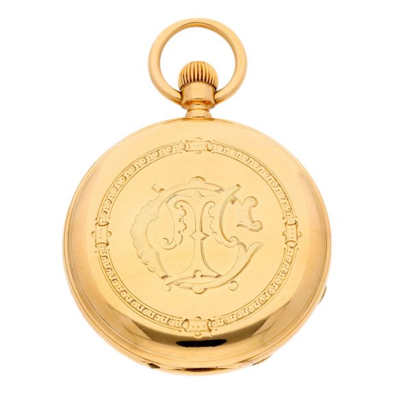 German gold hunting cased keyless lever watch Circa 1870 German gold hunting cased keyless lever watch Circa 1870