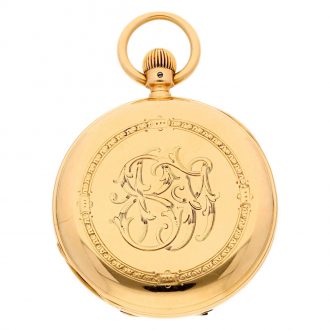 German gold hunting cased keyless lever watch Circa 1870