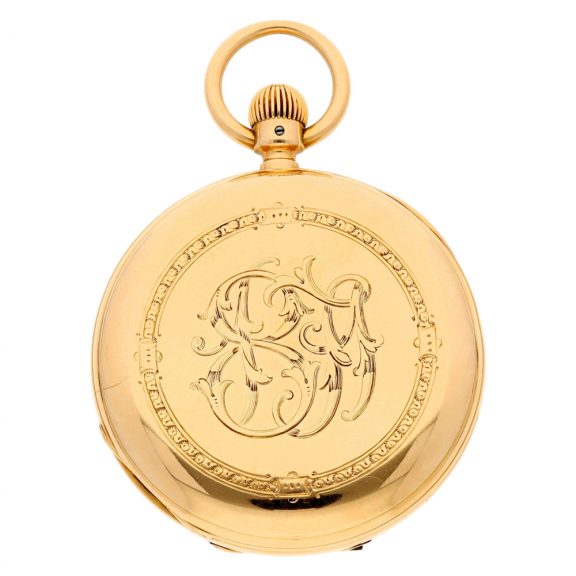 German gold hunting cased keyless lever watch Circa 1870