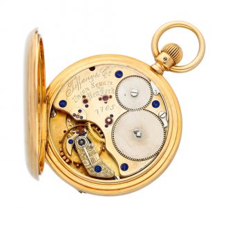 German gold hunting cased keyless lever watch Circa 1870