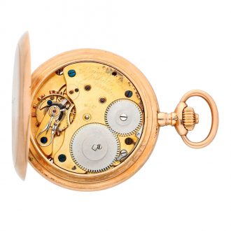 German gold hunting cased keyless lever watch Circa 1910