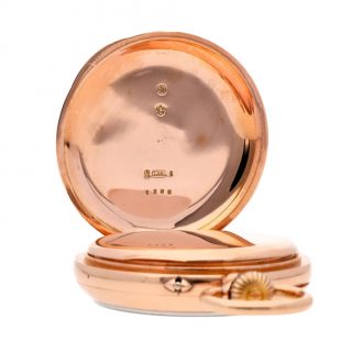 German pink gold open faced keyless lever watch Circa 1895