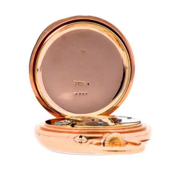 German pink gold open faced keyless lever watch Circa 1895 German pink gold open faced keyless lever watch Circa 1895