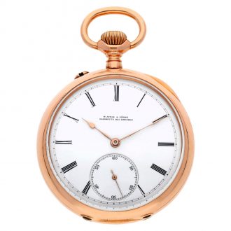 German pink gold open faced keyless lever watch Circa 1895