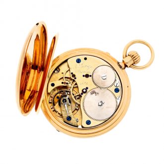 German midsized gold hunting cased keyless lever watch Circa 1869