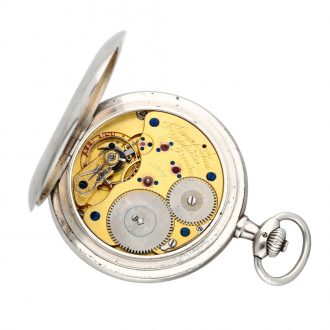 German continental silver hunting cased keyless lever watch Circa 1915