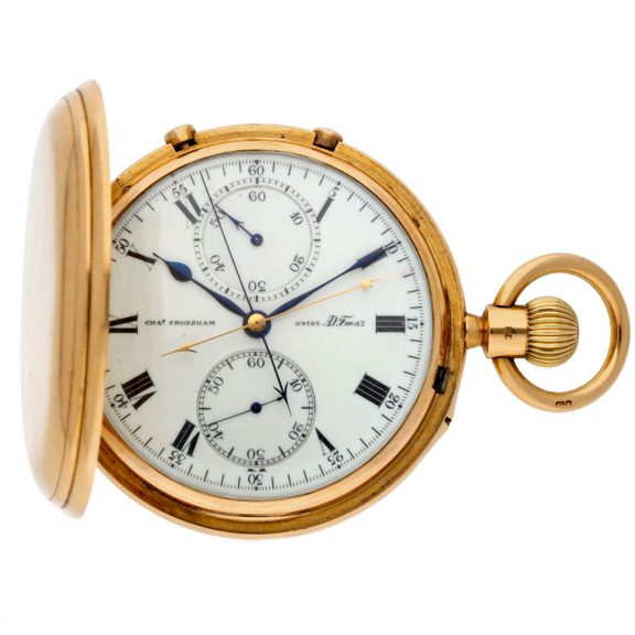 English gold 7½ minute flying tourbillon chronograph Circa 1917