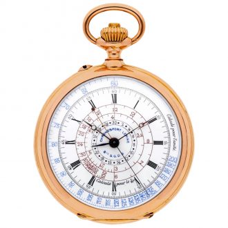 French 18 carat gold lever chronograph pocket watch Circa 1910