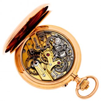 French 18 carat gold lever chronograph pocket watch Circa 1910