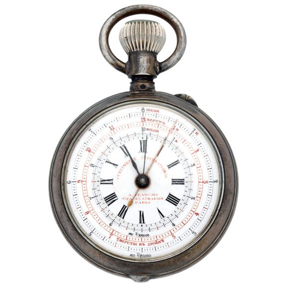 Rare French silver double keyless chronograph watch Circa 1900