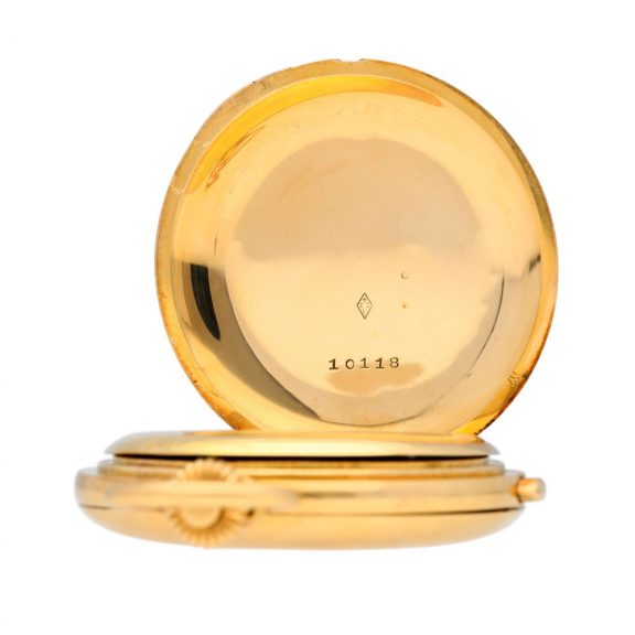 Swiss gold hunting cased lever chronograph watch Circa 1920 Swiss gold hunting cased lever chronograph watch Circa 1920