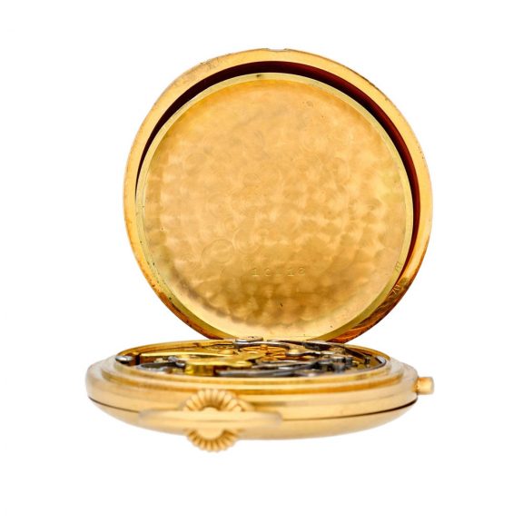Swiss gold hunting cased lever chronograph watch Circa 1920 Swiss gold hunting cased lever chronograph watch Circa 1920