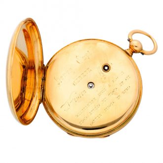 Swiss gold chronometer watch with day and date indication Circa 1860