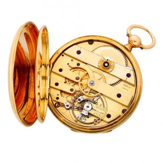 Swiss gold chronometer watch with day and date indication Circa 1860