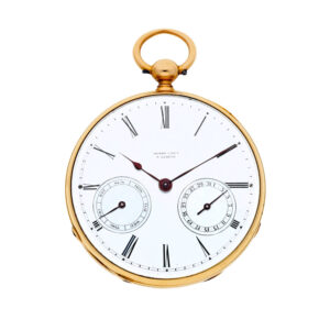 Swiss gold chronometer watch with day and date indication Circa 1860