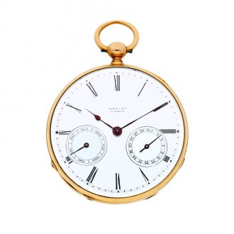 Swiss gold chronometer watch with day and date indication Circa 1860