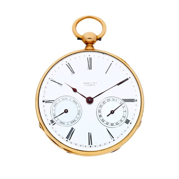 Swiss gold chronometer watch with day and date indication Circa 1860