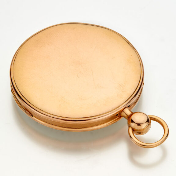 French 18 carat gold open faced quarter repeater Circa 1840 French 18 carat gold open faced quarter repeater Circa 1840