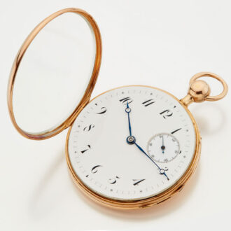 French 18 carat gold open faced quarter repeater Circa 1840