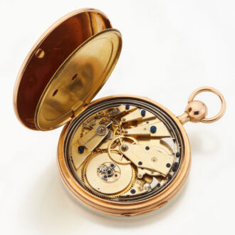 French 18 carat gold open faced quarter repeater Circa 1840