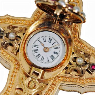 Swiss gold cross form pendant watch Circa 1890