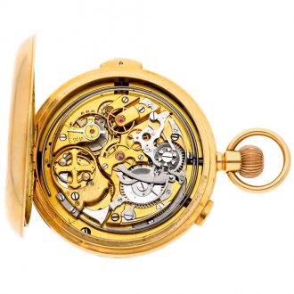 Swiss repeating calendar chronograph with moon phases Circa 1913